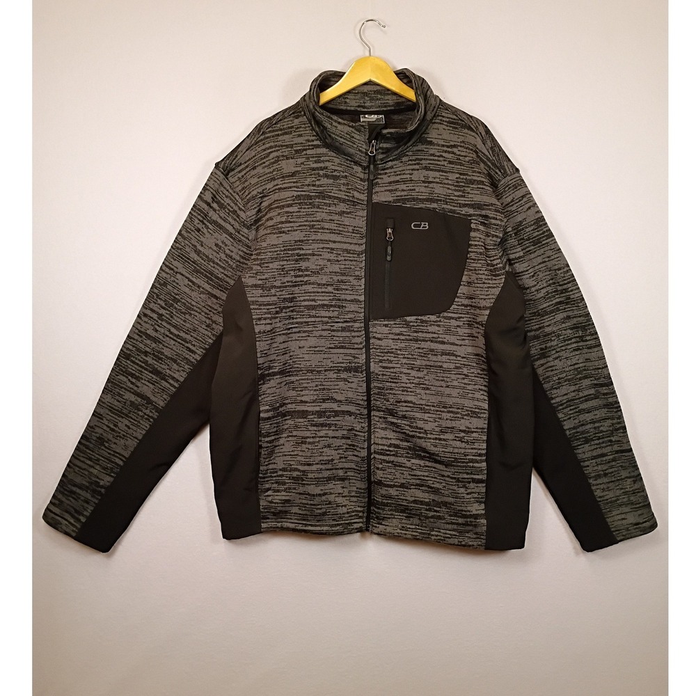 Gorpcore CB Sports Mens 2XL Gray Space Dye Full Zip Mock Neck Fleece Jacket